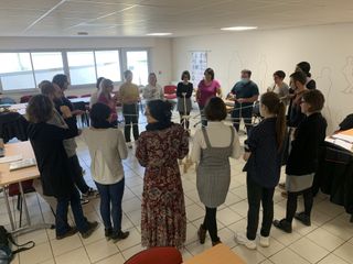 ateliers des équipes de l'Udaf et du Département pour préparer leurs interventions auprès des professionnels des MDS